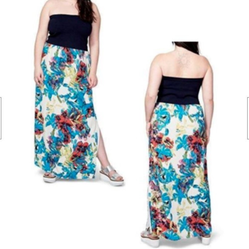 RACHEL Rachel Roy floral tube maxi dress 1X